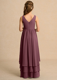 Azazie Kitten Girls Formal Flower Girl Dresses Sangria A-Line Chiffon Dress image2