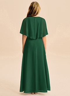 Azazie Maris Junior Dark Green A-Line Chiffon Dress image2