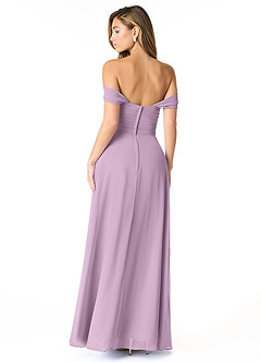 Azazie Kaitlynn Bridesmaid Dresses Wisteria Empire Ruched Chiffon Convertible Dress image3