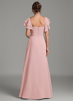 Azazie Dacia Bridesmaid Dresses Powder Pink A-Line Ruched Chiffon Dress image5