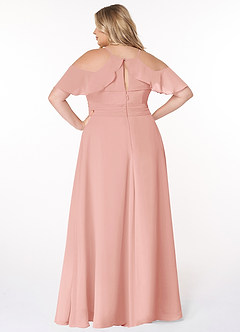 Azazie Dakota Bridesmaid Dresses Rosette A-Line V-Neck Pleated Chiffon Dress image13