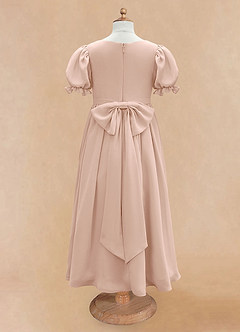 Azazie Joss Flower Girl Dresses English Rose A-Line with Sleeves Chiffon Dress image7