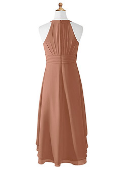 Azazie Linna Junior Bronzer A-Line Pleated Chiffon Dress image6