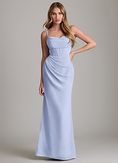 Azazie Mai Bridesmaid Dresses Ice Sheath Pleated Chiffon Dress image1