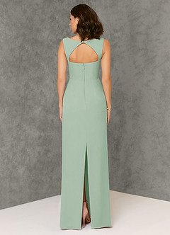 Azazie Flori Bridesmaid Dresses Agave Sheath Square Neckline Chiffon Dress image2