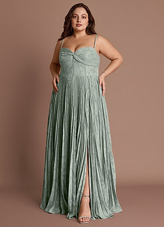 Akiko Pistachio Pleated Maxi Dress image8