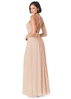 Azazie Farren Bridesmaid Dresses English Rose A-Line Pleated Chiffon Convertible Dress image5