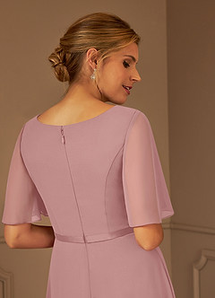 Azazie Tricia Kleider für die Brautmutter A-Linie V-Hals Gefaltet Chiffon Kleid Altrosa image7