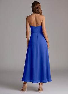 Azazie Wren Bridesmaid Dresses Royal Blue A-Line Strapless Chiffon Dress image4