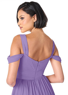 Azazie Lianne Brautjungfernkleider A-Linie Schulterfrei Chiffon Kleid Tahiti image6