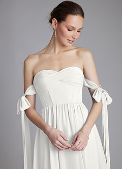 Azazie Ayanna Bridesmaid Dresses White A-Line Off the Shoulder Chiffon Dress image5