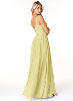 Azazie Lisbon Bridesmaid Dresses Lemon Sorbet A-Line Sweetheart Neckline Chiffon Dress image2