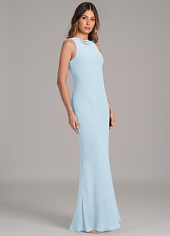 Azazie Allettie Vestidos de damas de honor Vestido de Azul Cielo de Gasa de Corte Sirena image5