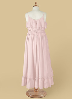 Azazie Karmen Flower Girl Dresses Blushing Pink A-Line Ruched Chiffon Dress image10