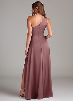 Azazie Brooke Bridesmaid Dresses Vintage Mauve A-Line One Shoulder Stretch Satin Dress image7