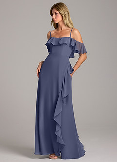 Azazie Aubrie Bridesmaid Dresses Stormy A-Line Off the Shoulder Chiffon Dress image3