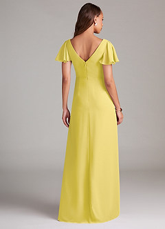 Azazie Soren Bridesmaid Dresses Canary A-Line Ruched Chiffon Dress image3