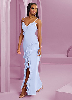 Barbie ♥ Azazie Bridesmaid Dresses Lavender Sheath Chiffon Dress image7