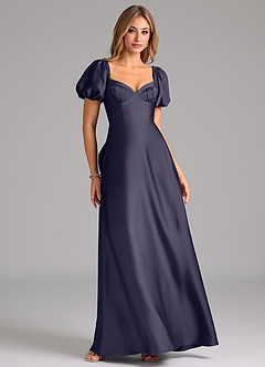 Azazie Fatima Bridesmaid Dresses Stormy A-Line Sweetheart Neckline Stretch Satin Dress image1