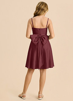 Azazie Bear Cabernet A-Line Sweetheart Neckline Stretch Satin Dress image2