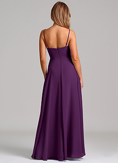 Azazie Elle Jurken voor bruidsmeisjes Jurk van Chiffon met A-Lijn Geplooid Druif image7