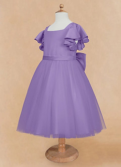 Azazie Kaeya Flower Girl Dresses Tahiti A-Line Bow Tulle Dress image7