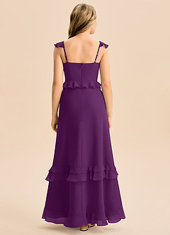 Azazie Tavie Junior Vestido de Uva de Gasa de Corte en A con Volante image2