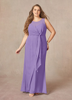 Azazie Marchioness Mother of the Bride Dresses Tahiti A-Line Scoop Pleated Chiffon Dress image7