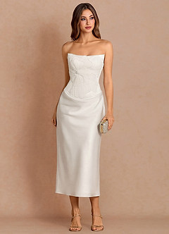 Xarisse White Midi Dress | Azazie