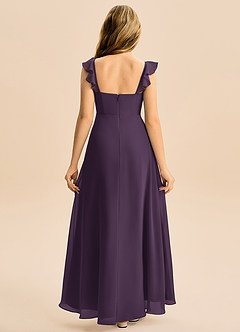 Azazie Mavie Junior Abito A-Line in Chiffon Increspato Prugna image2