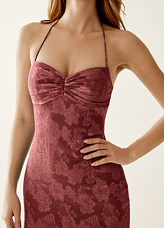 Angena Vintage Rose Jacquard Open Back Summer Dress image7