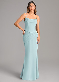 Azazie Sorrel Bridesmaid Dresses Mist Mermaid Corset Chiffon Dress image2