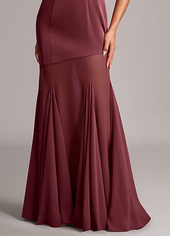 Azazie Uma Bridesmaid Dresses Merlot Mermaid Strapless Chiffon Convertible Dress image6