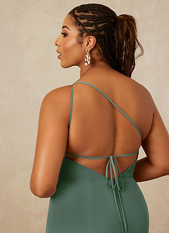 Christian Siriano Bridal for Azazie 1003 Bridesmaid Dresses Eucalyptus Sheath One Shoulder Chiffon Dress image16