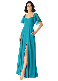 Azazie Chloe Bridesmaid Dresses Jade A-Line Sweetheart Neckline Chiffon Dress image5