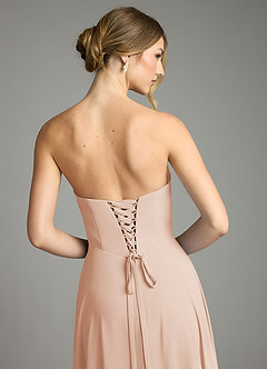 Azazie Ayla Abiti da Damigella Abito A-Line in Chiffon Scollo a Cuore Rosa Inglese image12