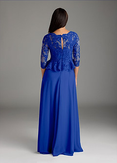 Azazie Averie Mother of the Bride Dresses Royal Blue A-Line Boatneck Sequins Chiffon Dress image12