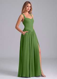 Azazie Francis Bridesmaid Dresses Basil A-Line Corset Chiffon Dress image6