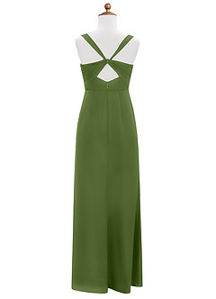 Azazie Mero Junior Juniper Mermaid Pleated Stretch Satin Dress image8