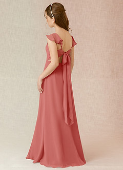 Azazie Everett Junior Robe Trapèze en Mousseline de soie Antique Rose image4