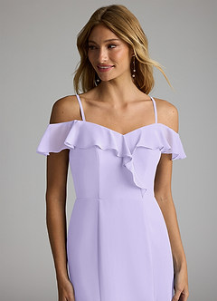 Azazie Sophie Bridesmaid Dresses Lilac A-Line Off the Shoulder Chiffon Convertible Dress image3