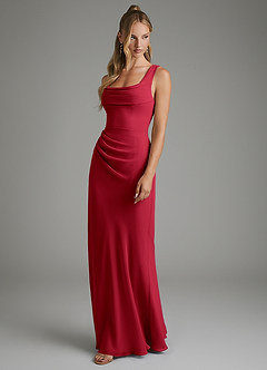 Azazie Asa Bridesmaid Dresses Scarlet Sheath Corset Chiffon Dress image5