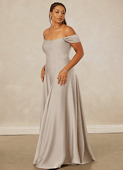 Christian Siriano Bridal for Azazie 1002 Bridesmaid Dresses Frost A-Line Off the Shoulder Stretch Satin Convertible Dress image12