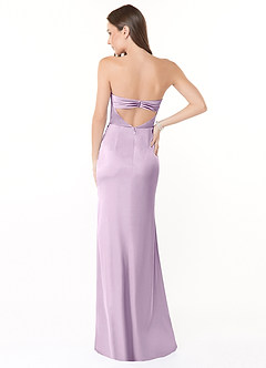 Azazie Leonis Bridesmaid Dresses Frosted Lilac Mermaid Pleated Stretch Satin Convertible Dress image6