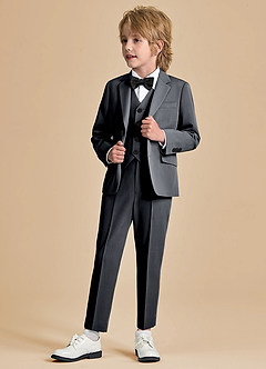 front Oliver Boys Charcoal 5-Piece Suit