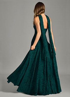 Azazie Gabriela Bridesmaid Dresses Pine A-Line Strapless Floral Burnout Dress image2