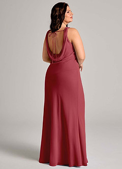 Azazie Rylina Bridesmaid Dresses Pomegranate Mermaid Pleated Chiffon Dress image11