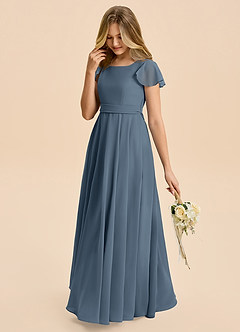 Azazie Cady Junior Neptune A-Line Pleated Chiffon Dress image5