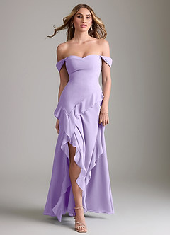Azazie Sloane Bridesmaid Dresses Lilac A-Line Sweetheart Neckline Chiffon Dress image5