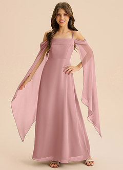 Azazie Moana Junior Klä av A-Line i Chiffong Plisserad image3